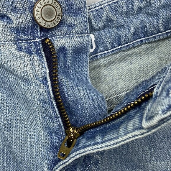 Mossimo Supply Co Juniors Jean Shorts 11 Light Blue White Distressed Denim - Picture 9 of 12